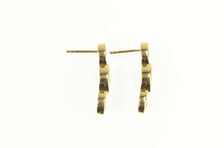 18K Yellow Gold Marquise Tanzanite Tiered Drop Dangle Earrings