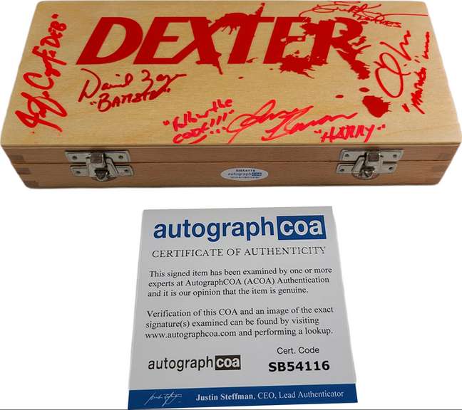 Dexter Cast Autographed Custom Blood Glass Slides Case ACOA
