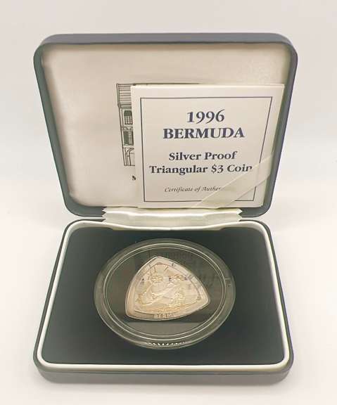 3D 1996 Bermuda Silver Proof Triangular Coin