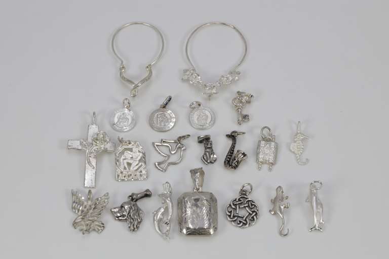 Sterling Silver Curated Pendant Assortment Various Sizes & Styles (20 Pendant Lot)