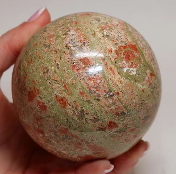 Eye catching 5,040ct Unakite sphere