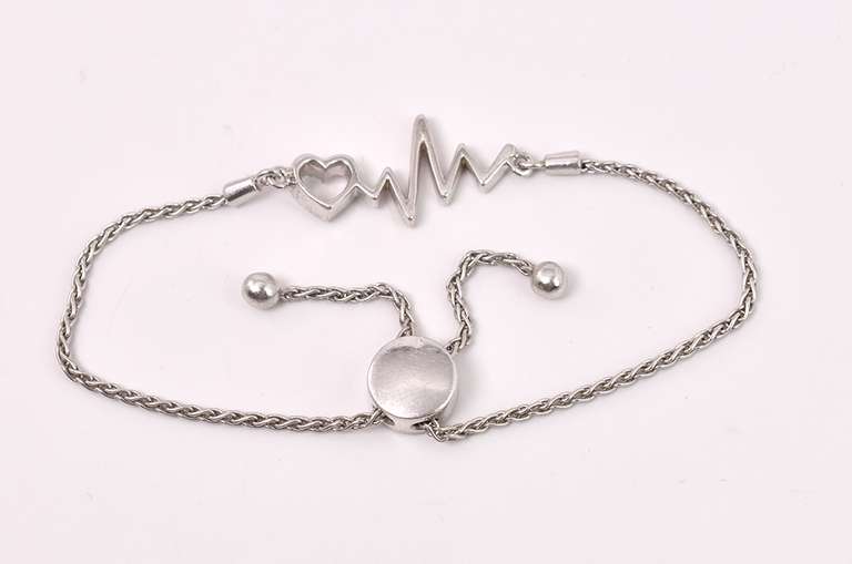 Sterling Silver Heartbeat Bracelet