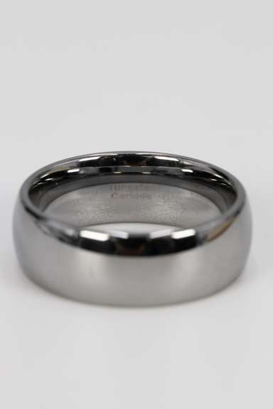 8mm Tungsten Carbide Mirror Finished Wedding Band Size 10