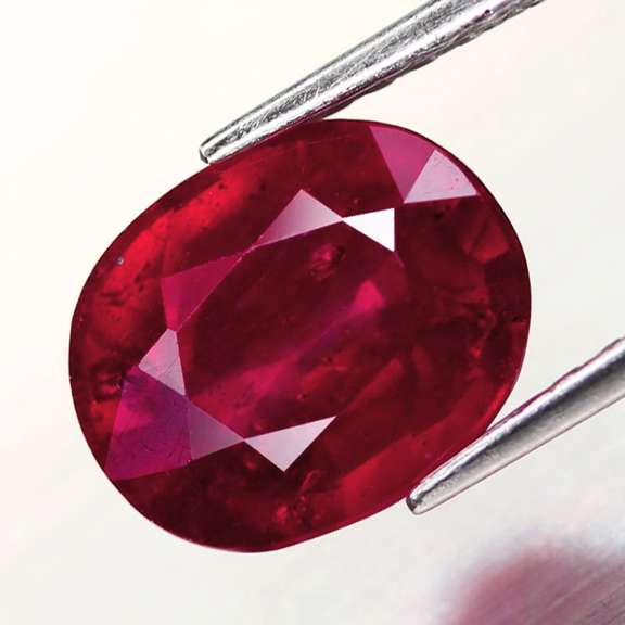 Fantastic 4.56ct oval cut rich blood red Ruby