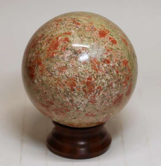 Eye catching 5,040ct Unakite sphere