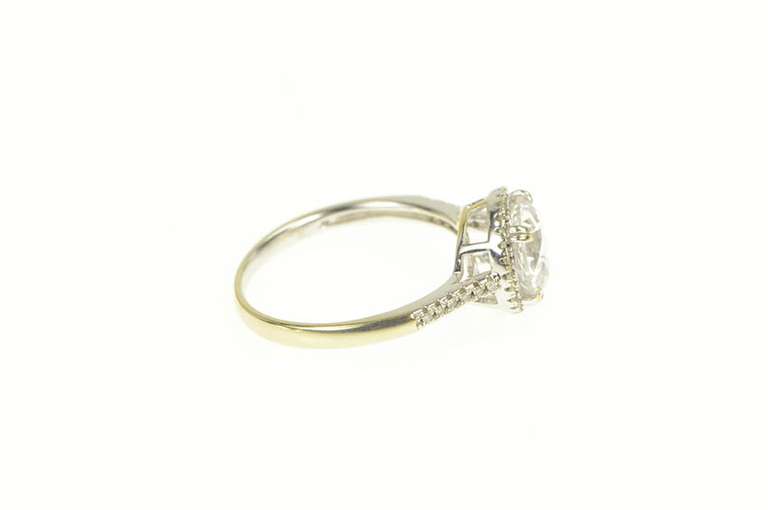 14K White Gold 2.16 Ctw Moissanite Halo Classic Engagement Ring