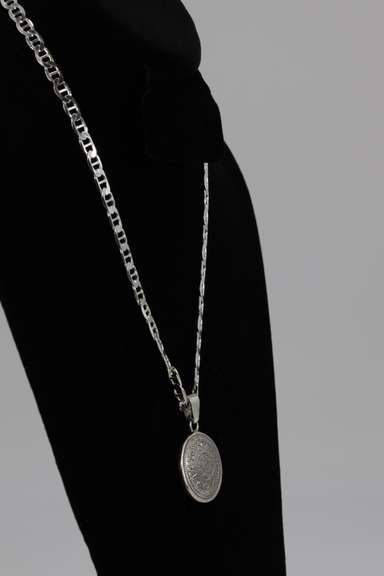 .925 Italian Sterling SIlver 6.5mm Anchor Mariner Chain 20.5 Inches w/1.25" Pendant