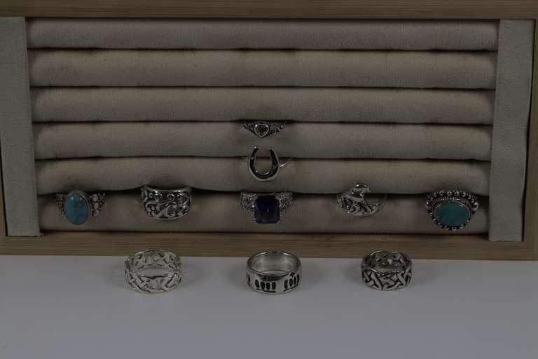 Sterling Silver Curated Ring Assortment Various Sizes & Styles (10 Ring Lot)