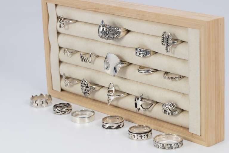 .925 Sterling Silver Curated 20 Ring Lot Various Sizes & Styles