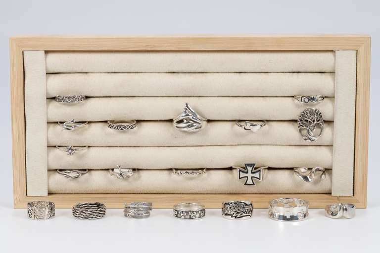.925 Sterling Silver Curated 20 Ring Lot Various Sizes & Styles