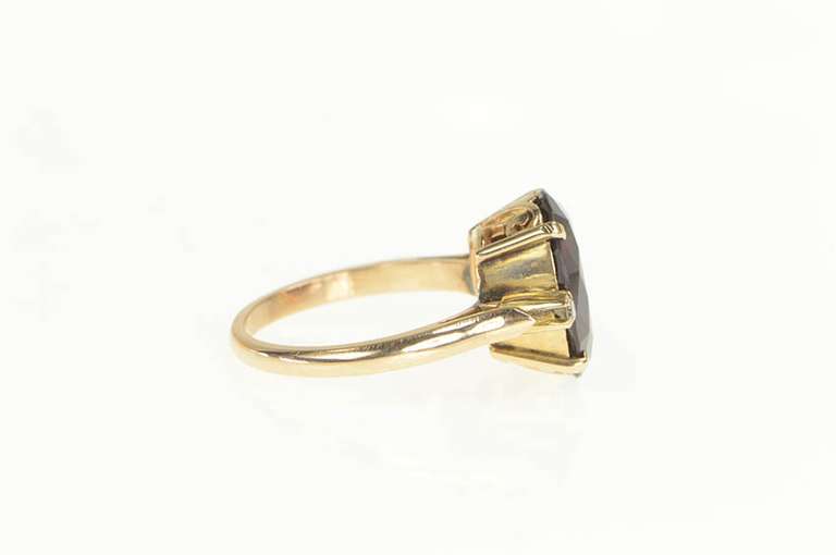 14K Yellow Gold 7.07 Ctw Oval Garnet Diamond Accent Cocktail Ring