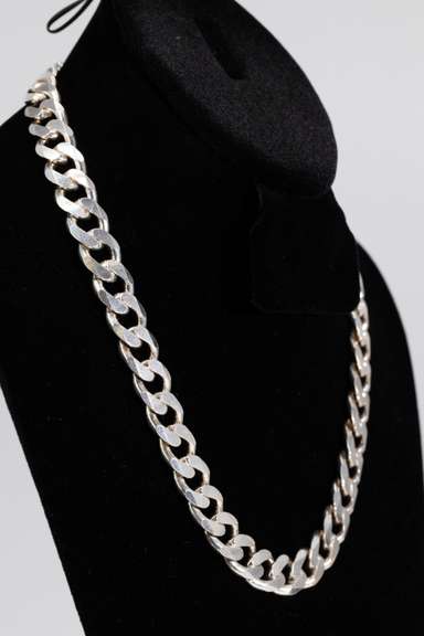 .925 Sterling Silver 13mm Curb Link Chain 20 Inches