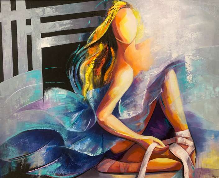 Sussan Afrasiabian Original Oil on Canvas "Ballerina"