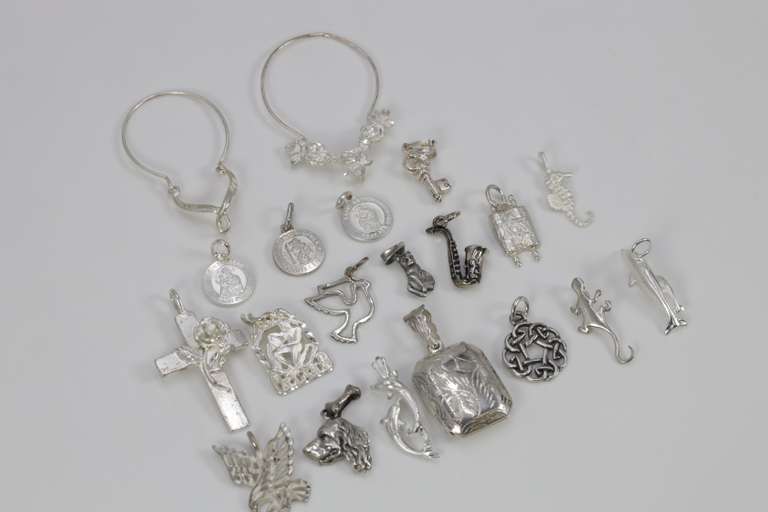 Sterling Silver Curated Pendant Assortment Various Sizes & Styles (20 Pendant Lot)