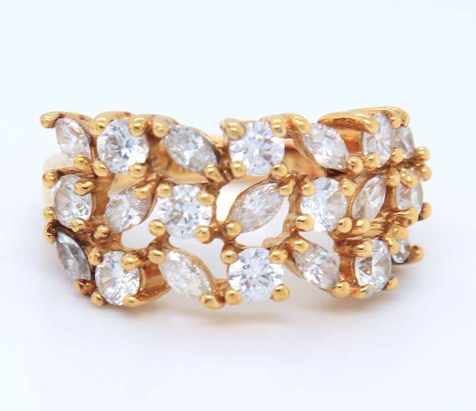 Lot of 2 Sterling Silver Cubic Zirconia Rings