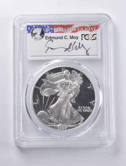 PR69 DCAM 1997-P American Silver Eagle Signed Moy PCGS