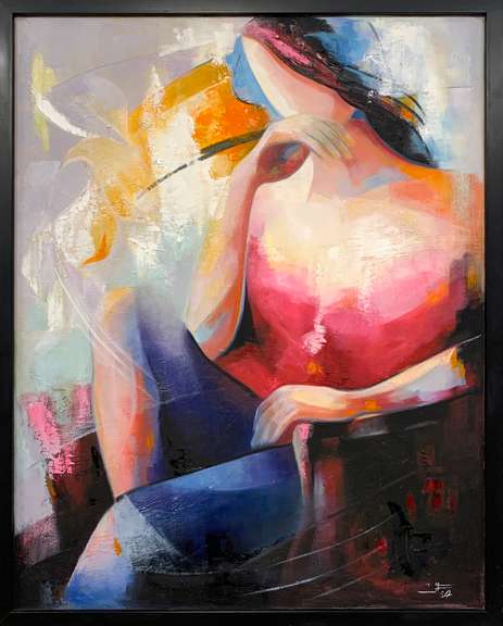 Sussan Afrasiabian Original Oil on Canvas "Self Portrait"