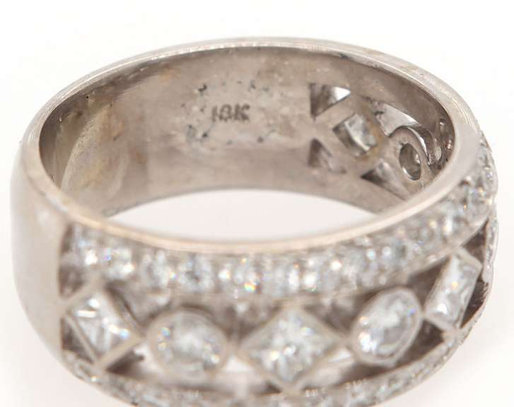 1.43ctw Princess and Round Diamond Open Band Ring in 18K