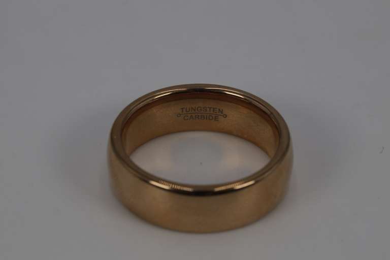 7mm Rose Gold Plated Tungsten Carbide Wedding Band Size 9