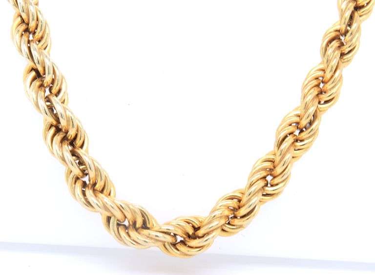 Vintage 925 Sterling Silver Rope Chain Necklace