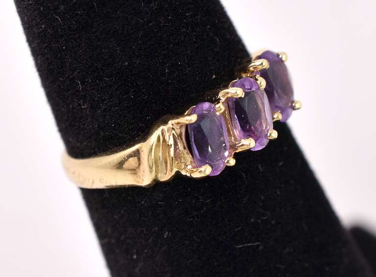 Petite Amethyst Ring in 14K Yellow Gold