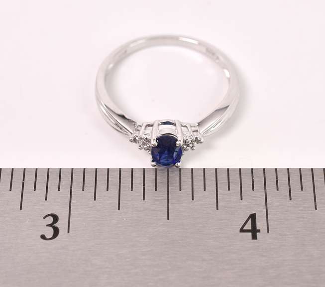 Lavish Sapphire and Diamond Ring in White Gold