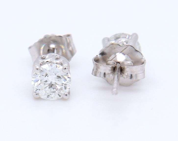 Elegant White Gold Diamond Stud Earrings