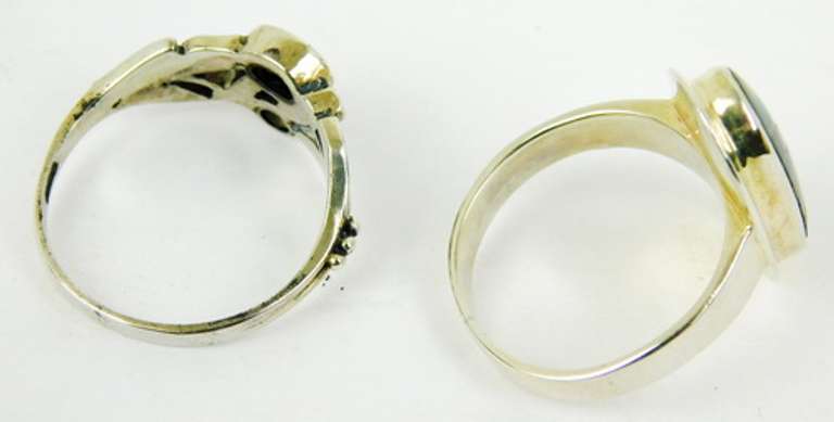 2 Sterling Gemstone Rings