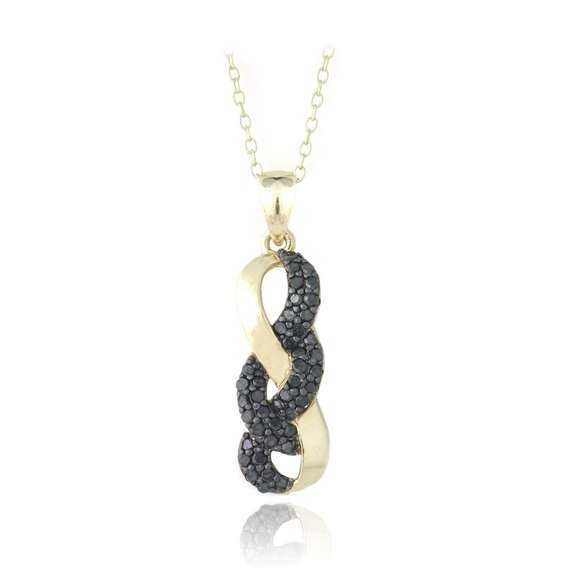 Black Diamond Infinity Drop Necklace