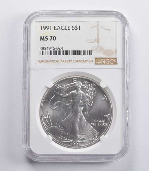 MS70 1991 American Silver Eagle NGC