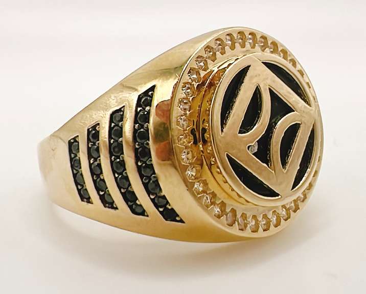 Men's 14kt Solid Yellow Gold & CZ Ring