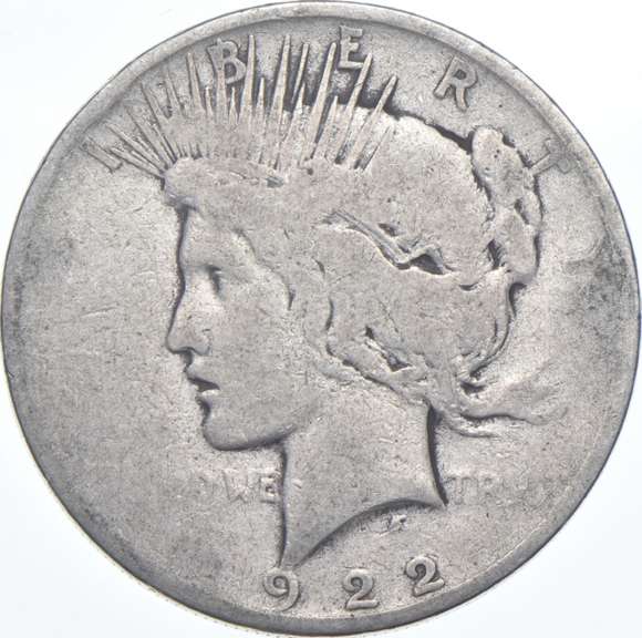 1922-D Peace Silver Dollar - Honest John's Stickered Back