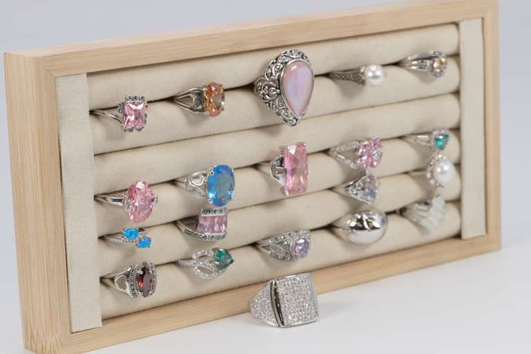 .925 Sterling Silver Curated Ring Set 20 RIng Lot Various Sizes & Styles