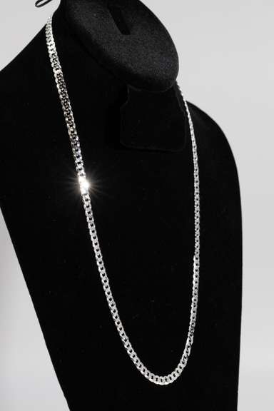 .925 Sterling Silver 5.5mm Super Flat Curb Link Chain 24 Inches