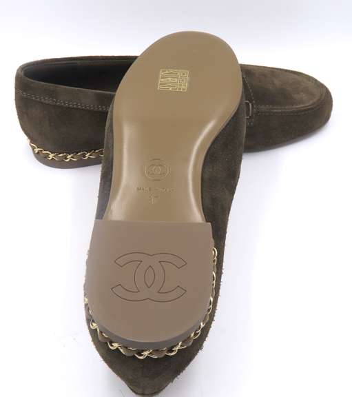 New Chanel Green Suede Shoes