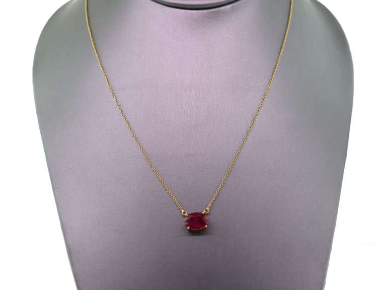 14kt Yellow Gold & Ruby Pendant Necklace