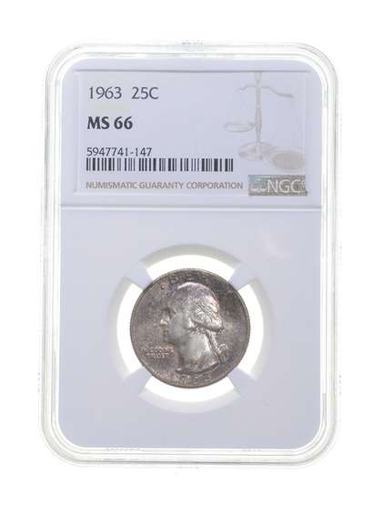 MS66 1963 Washington Quarter - Graded NGC
