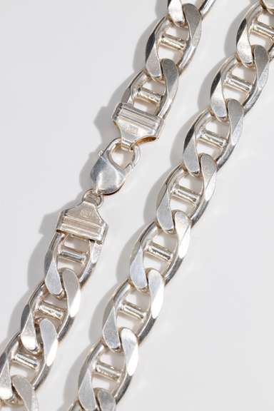 .925 Sterling Silver 13.5mm Anchor Link Chain 18 Inches