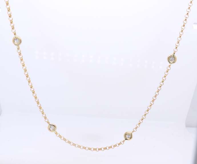 Dreamy Yellow Gold Diamond Station Necklace