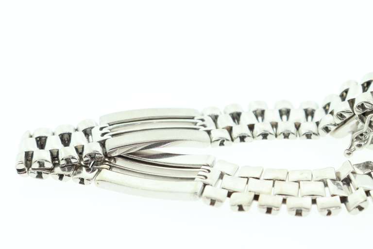 14kt White Gold Rolex Style Band Bracelet