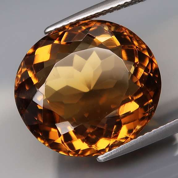 Premium 14.60ct oval rich golden Citrine