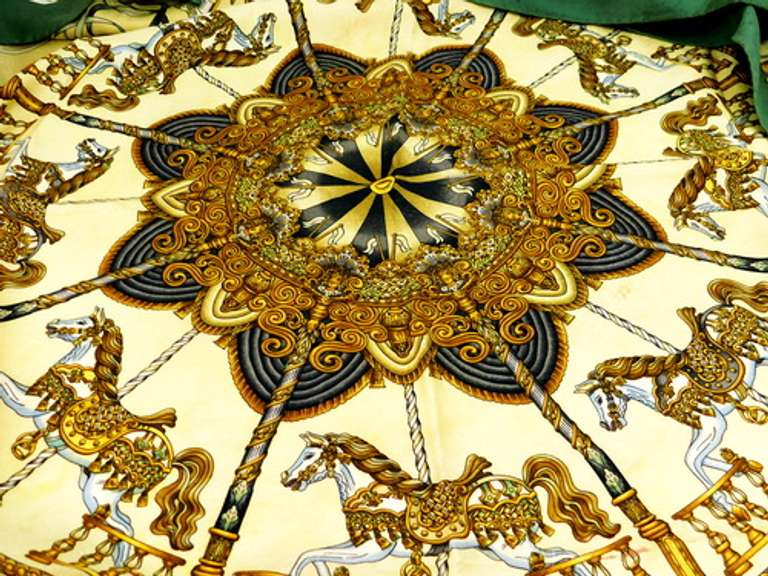 Vintage 1993 Hermes Luna Park Silk Scarf