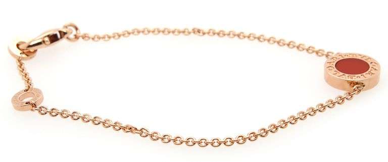 Bvlgari Bvlgari Carnelian and Mother of Pearl Bracelet in 18K