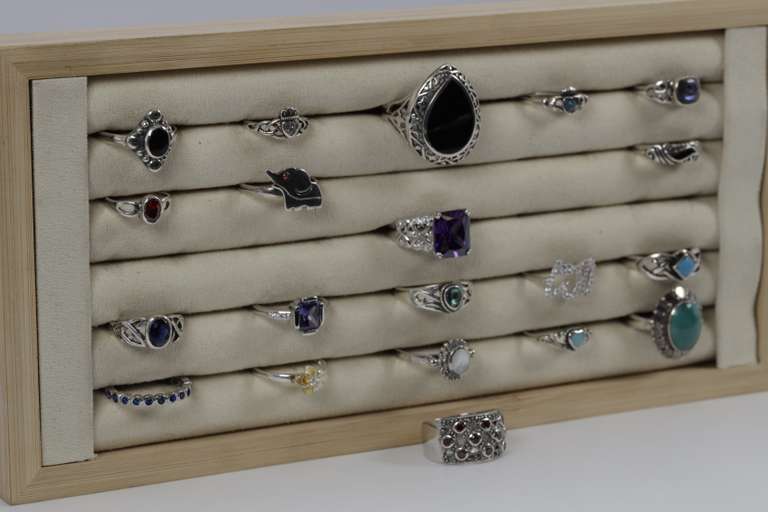 Sterling Silver Curated Ring Assortment Various Sizes & Styles (20 Ring Lot)