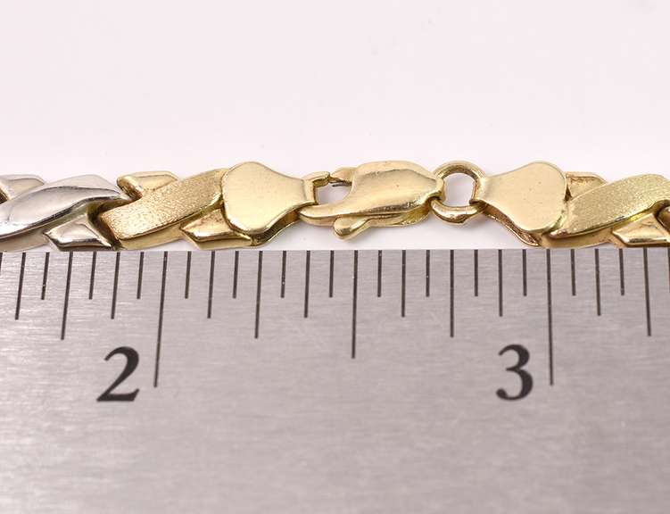 Stunning "XO" Style Necklace in Two-Tone Gold