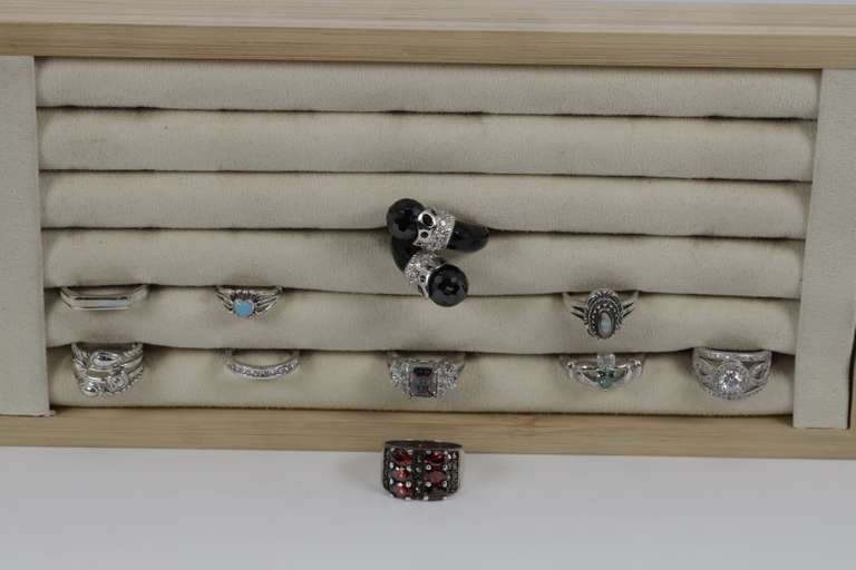 Sterling Silver Curated Ring Assortment Various Sizes & Styles (10 Ring Lot)