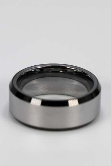 Men's Tungsten Carbide Shiny Flat Face Wedding Band Comfort Fit Ring Size 7