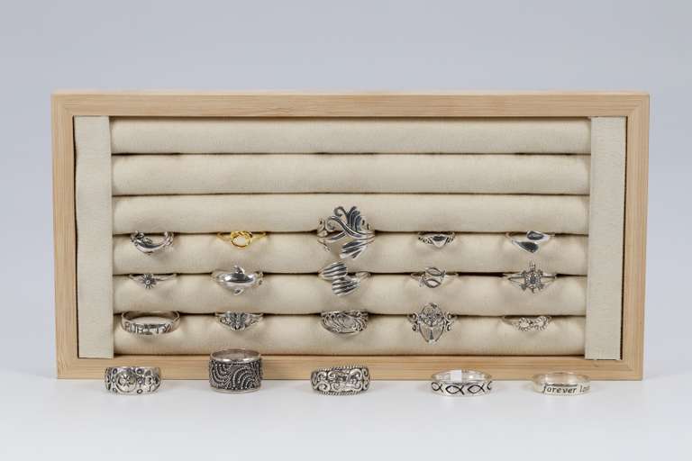 .925 Sterling Silver Curated 20 Ring Lot Various Sizes & Styles