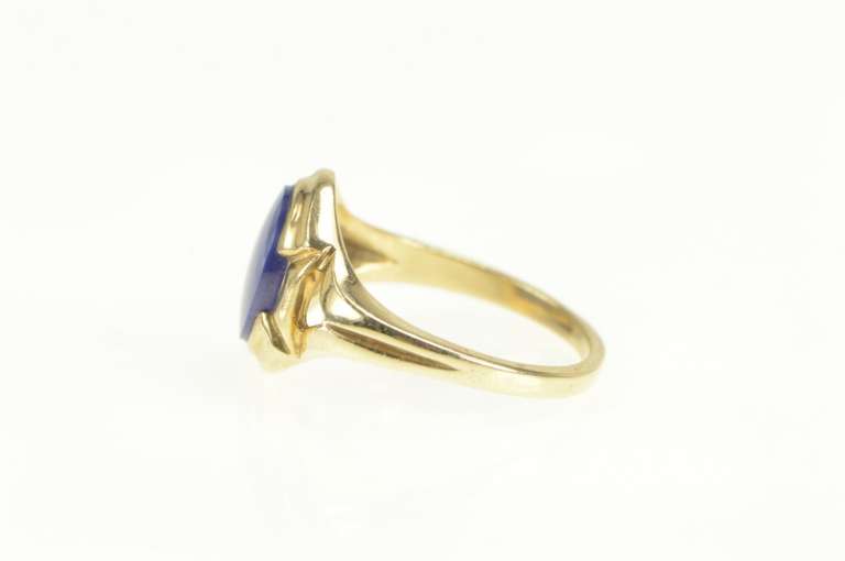 10K Yellow Gold Retro Synthetic Blue Star Sapphire Ring