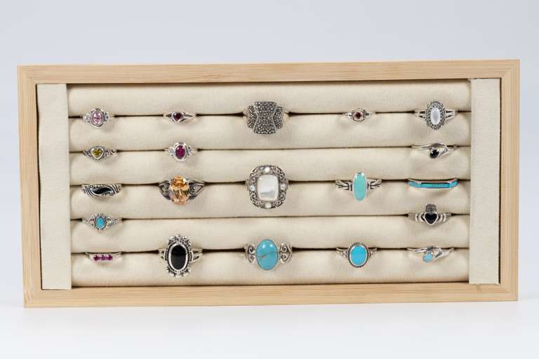 Sterling Silver Simulated Stone & Synthetic Opal Ring Lot